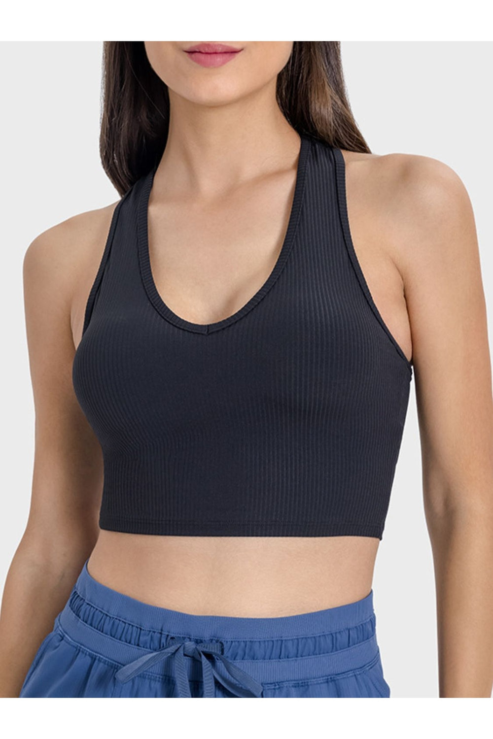 Millennia Scoop Neck Wide Strap Active Tank - Crop Tops & Tank Tops - FITGGINS