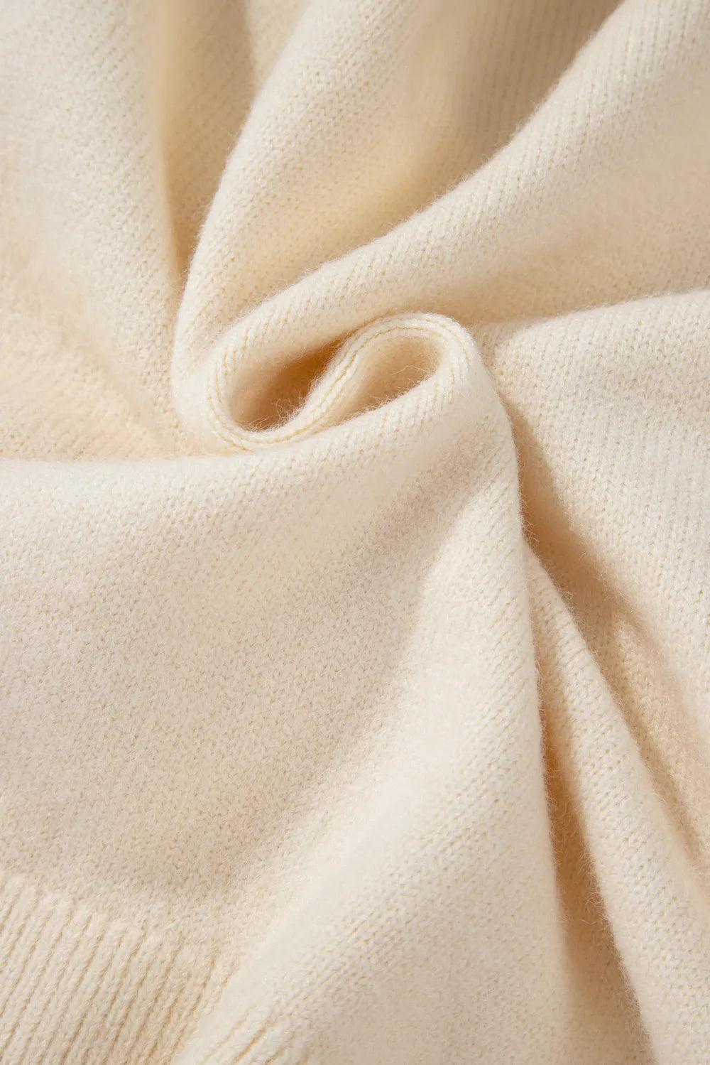 Bowknot Front V Neck Long Sleeve Sweater Fitggins