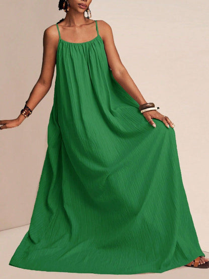 Spaghetti Strap Flowy Maxi Dress Fitggins