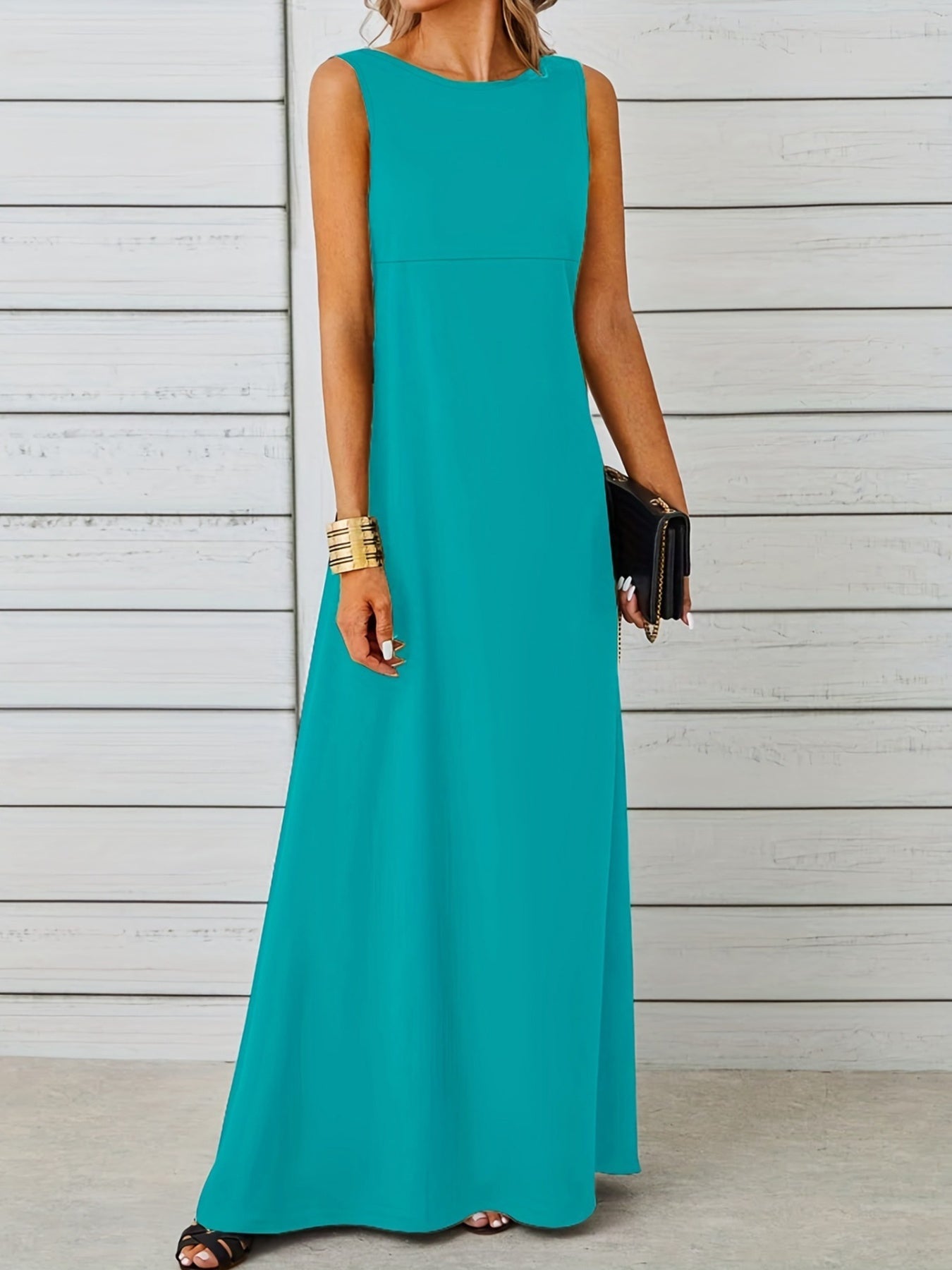 Sleeveless Flowy Maxi Dress Fitggins