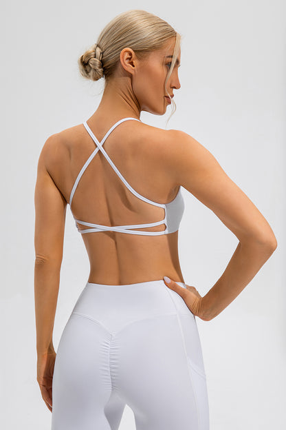 Crisscross Spaghetti Strap Active Cami - Sports Bras - FITGGINS