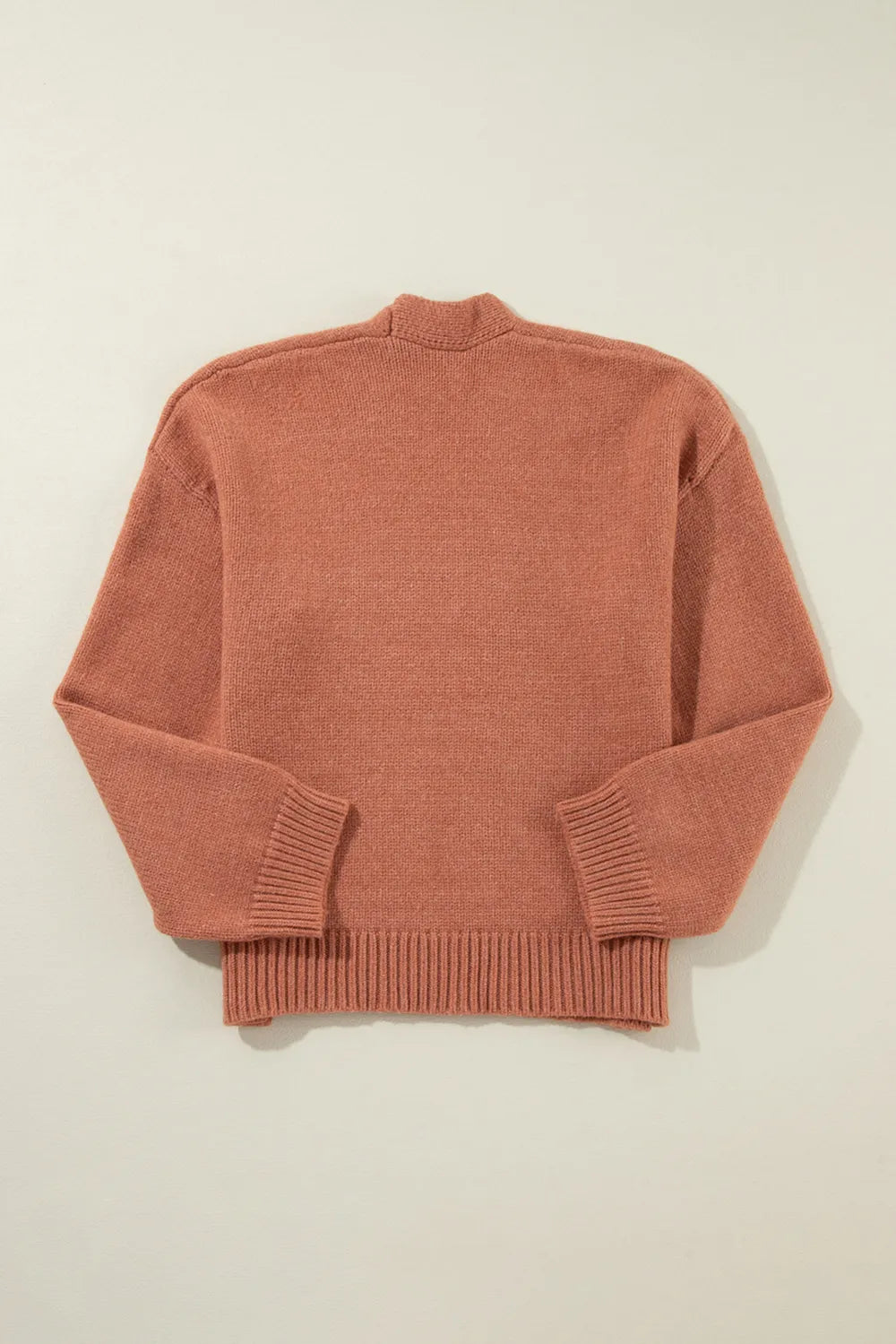 Slit Open Front Dropped Shoulder Cardigan Fitggins