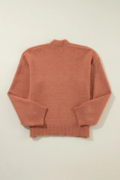 Slit Open Front Dropped Shoulder Cardigan Fitggins