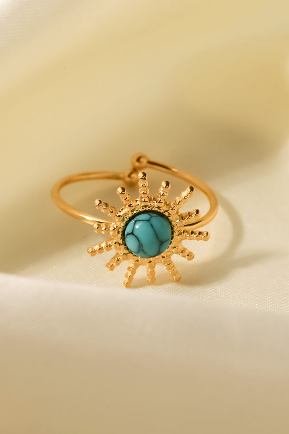 Natural Stone Sun Shape Open Ring - Rings - FITGGINS