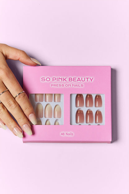 SO PINK BEAUTY Press On Nails 2 Packs - - FITGGINS