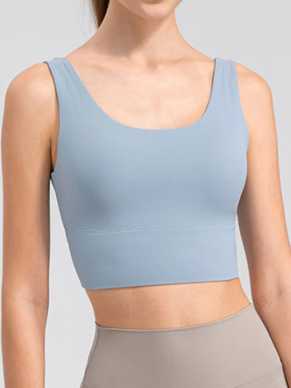 Scoop Neck Wide Strap Active Tank Fitggins