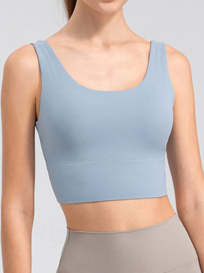 Scoop Neck Wide Strap Active Tank Fitggins