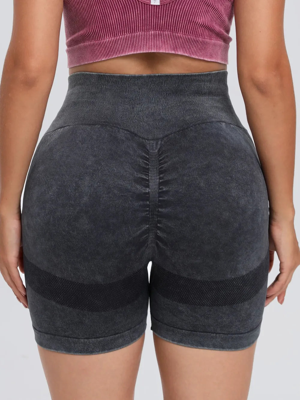 Washed High Waist Active Shorts Fitggins