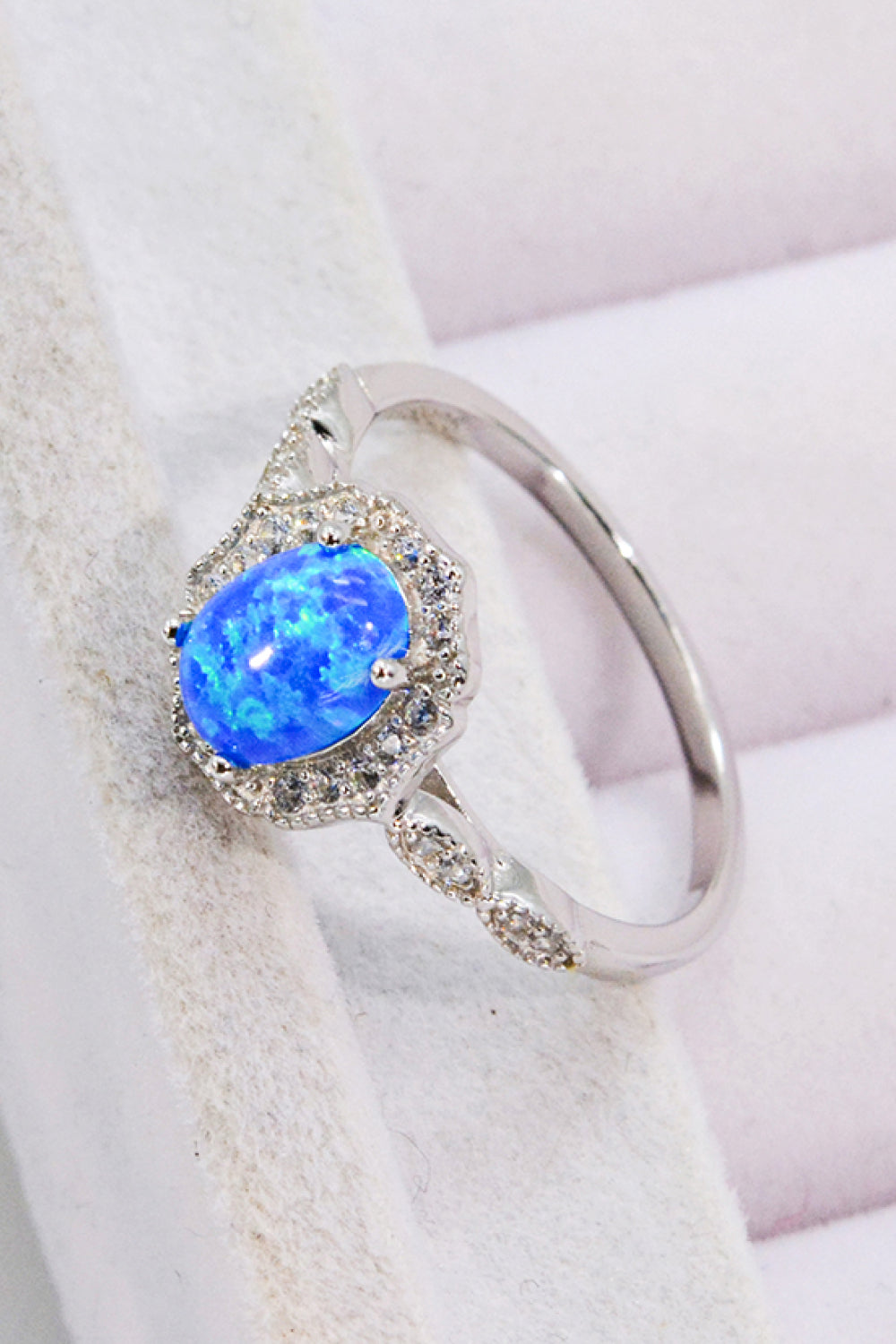 Opal and Zircon 925 Sterling Silver Ring - Rings - FITGGINS