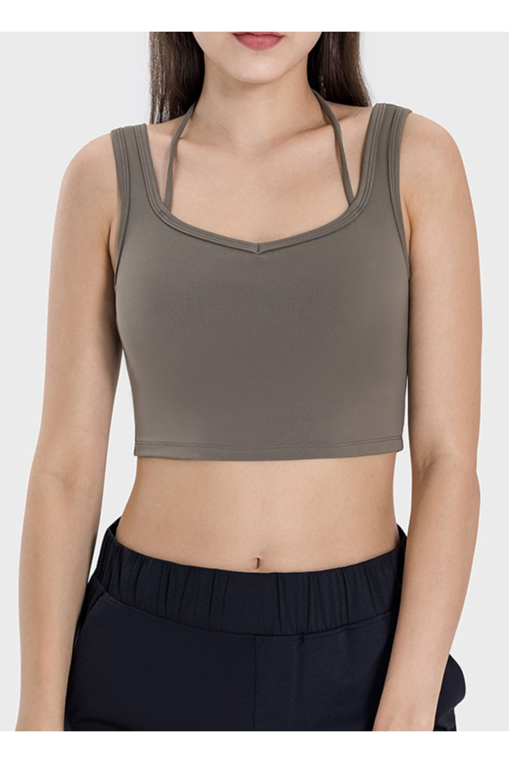 Millennia Crisscross Square Neck Active Tank - Crop Tops & Tank Tops - FITGGINS