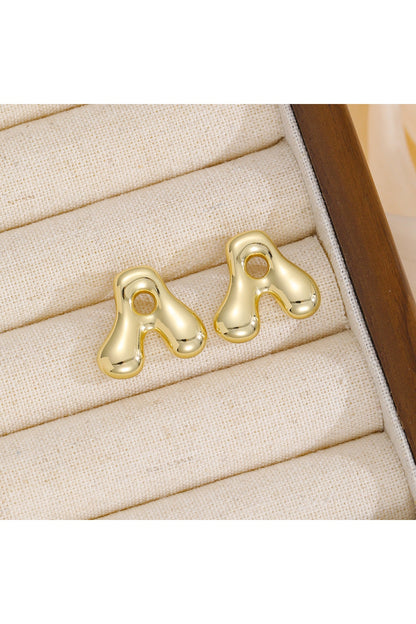 18K Gold-Plated Bubble Letter Stud Earrings - Earrings - FITGGINS