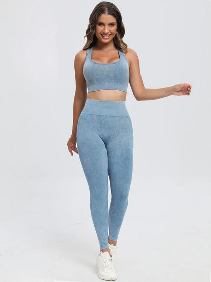 Scoop Neck Wide Strap Top and Pants Active Set Fitggins