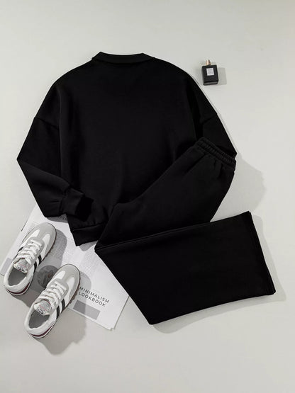 Drop Shoulder Zip Up Jacket and Drawstring Pants Active 2pcs Set Fitggins