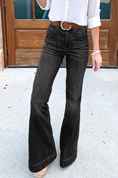 Full-Size Flare Jeans with Pockets — Plus Size Fitggins