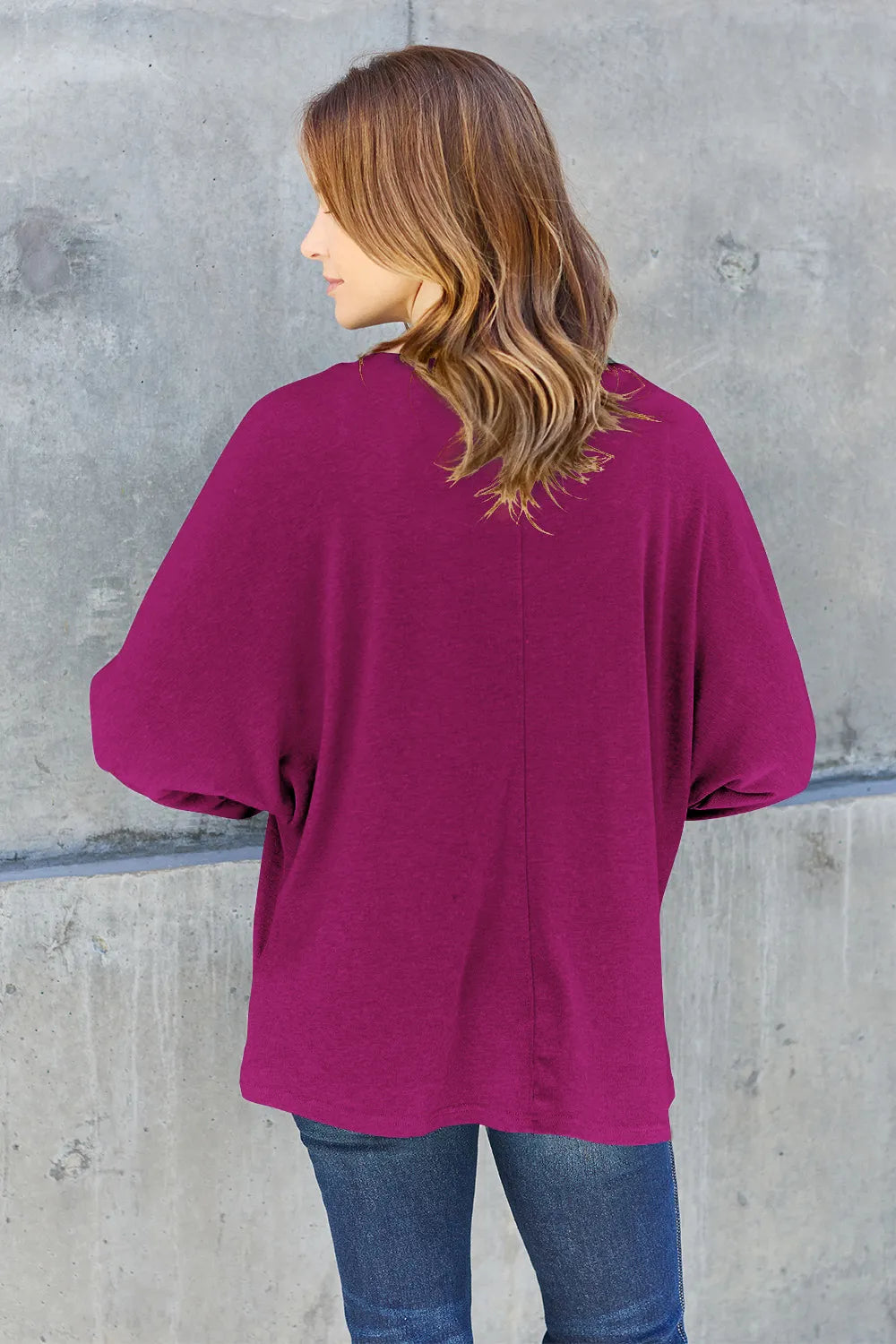 Double Take Full Size Round Neck Long Sleeve T-Shirt Fitggins
