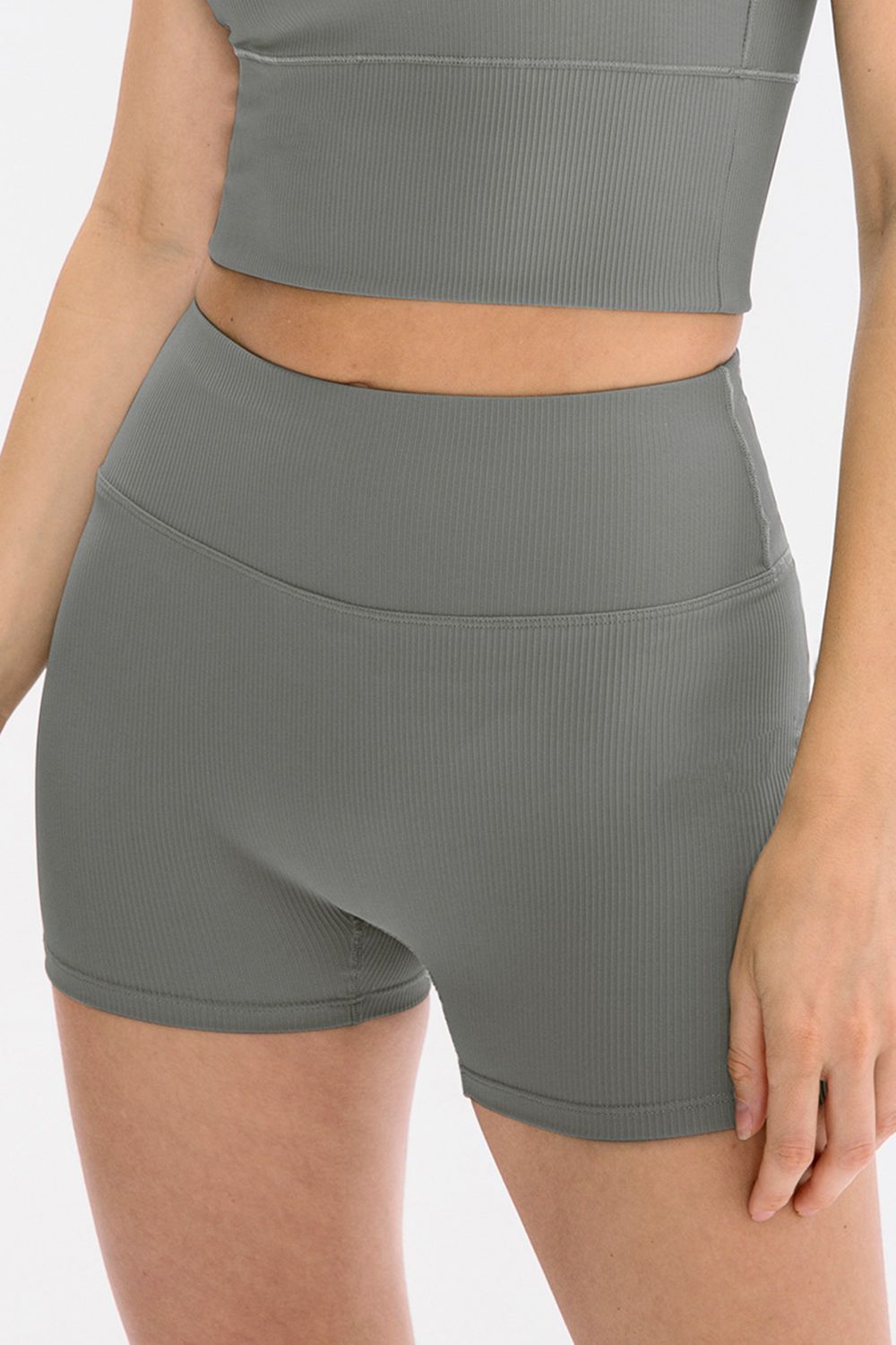 Slim Fit Wide Waistband Sports Shorts Fitggins