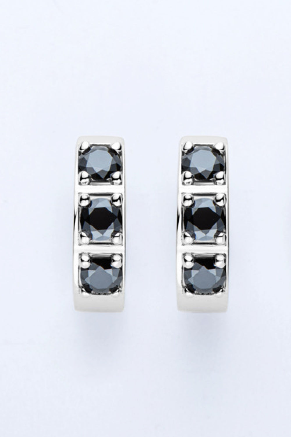 Inlaid Moissanite Huggie Earrings - Earrings - FITGGINS