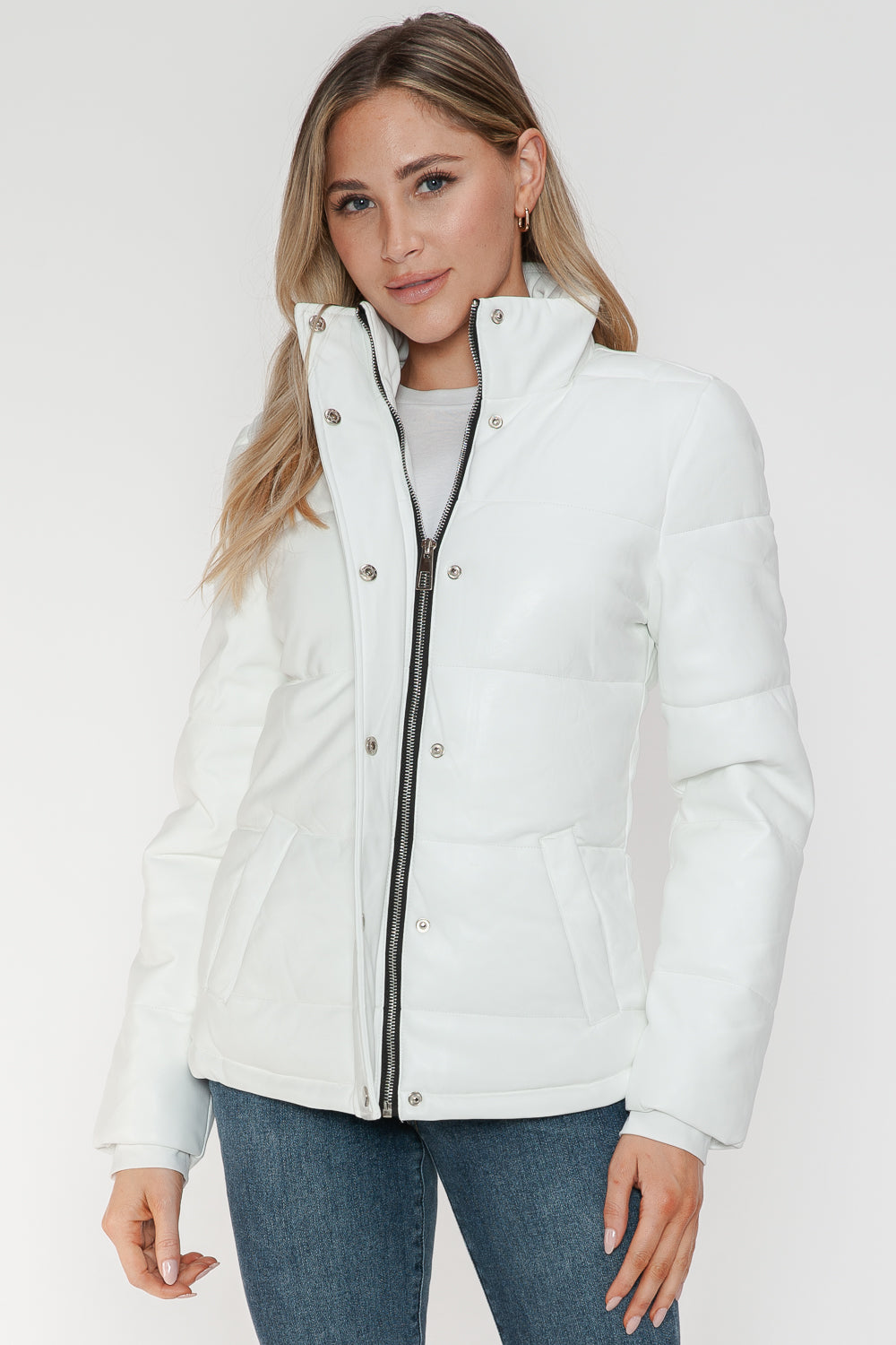 YMI Pocketed Zip Up Turtleneck Puffer Jacket - Jackets - FITGGINS