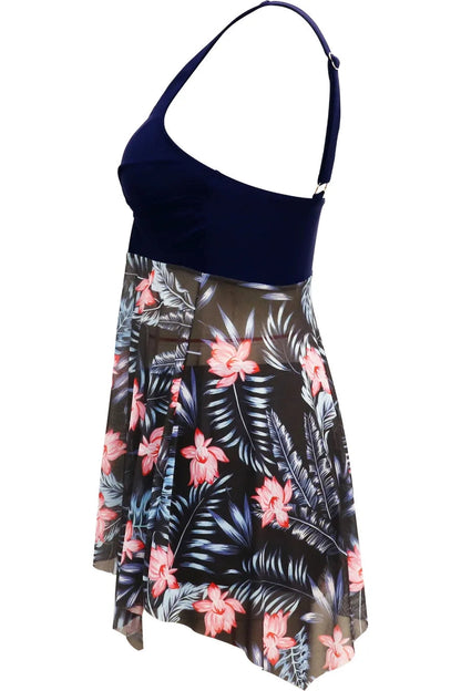 Printed Wide Strap Two-Piece Swim Set Fitggins