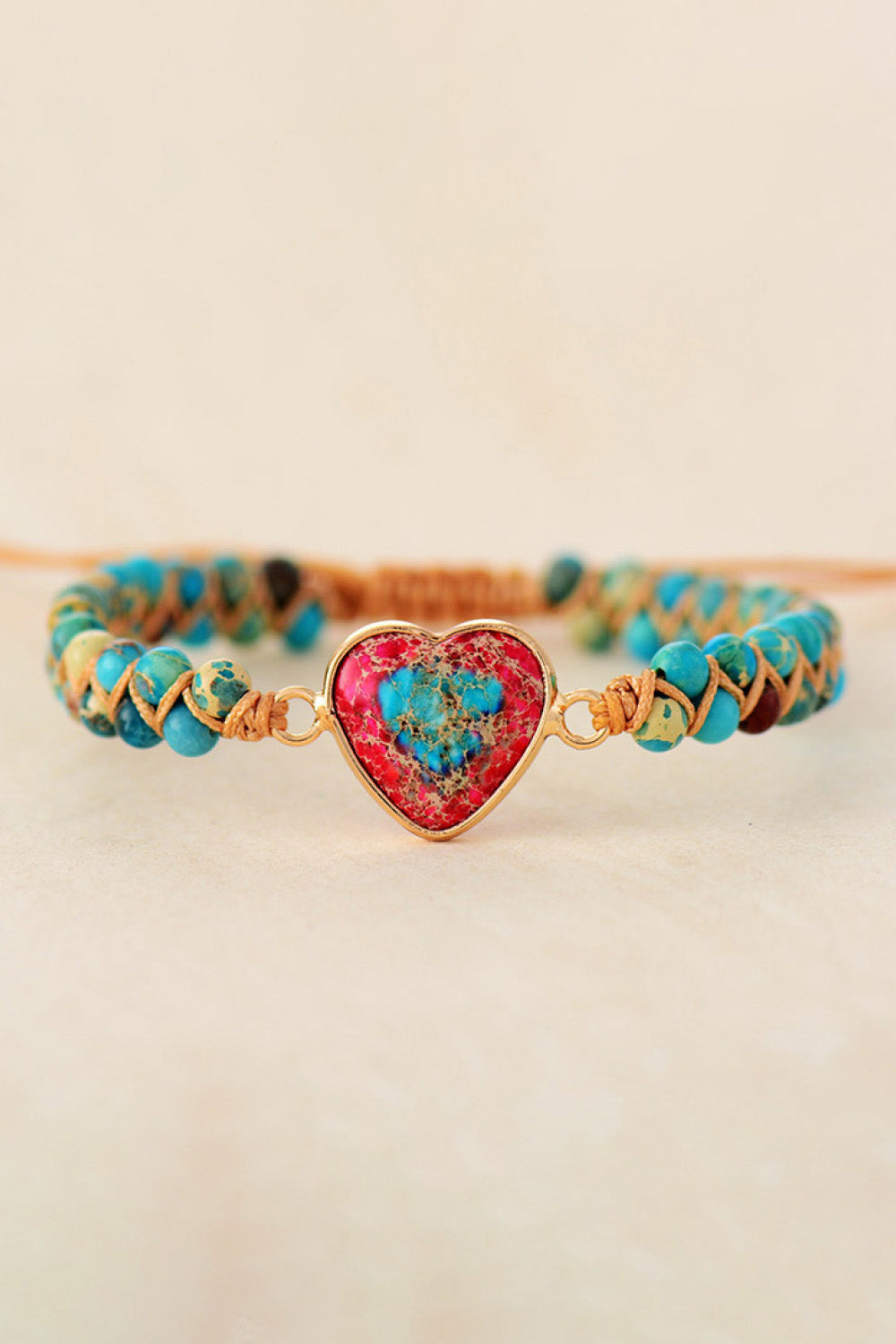 Handmade Heart Shape Natural Stone Bracelet - Bracelets - FITGGINS