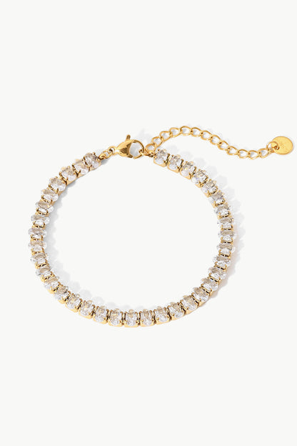 Inlaid Zircon 18K Gold Plated Bracelet - Bracelets - FITGGINS