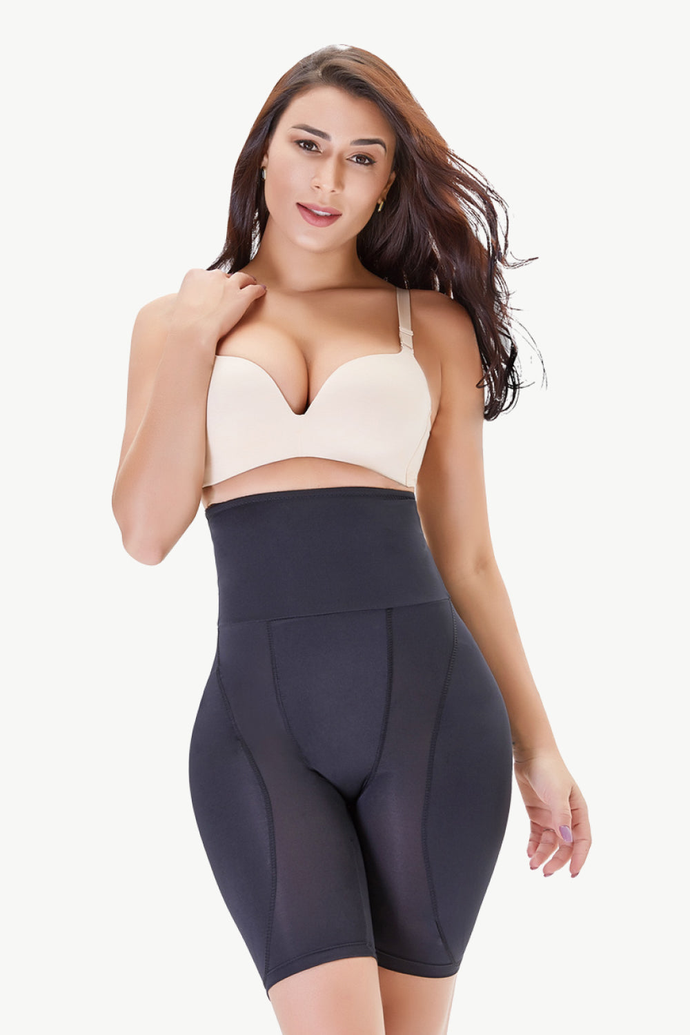 Full Size High-Waisted Pull-On Shaping Shorts Fitggins