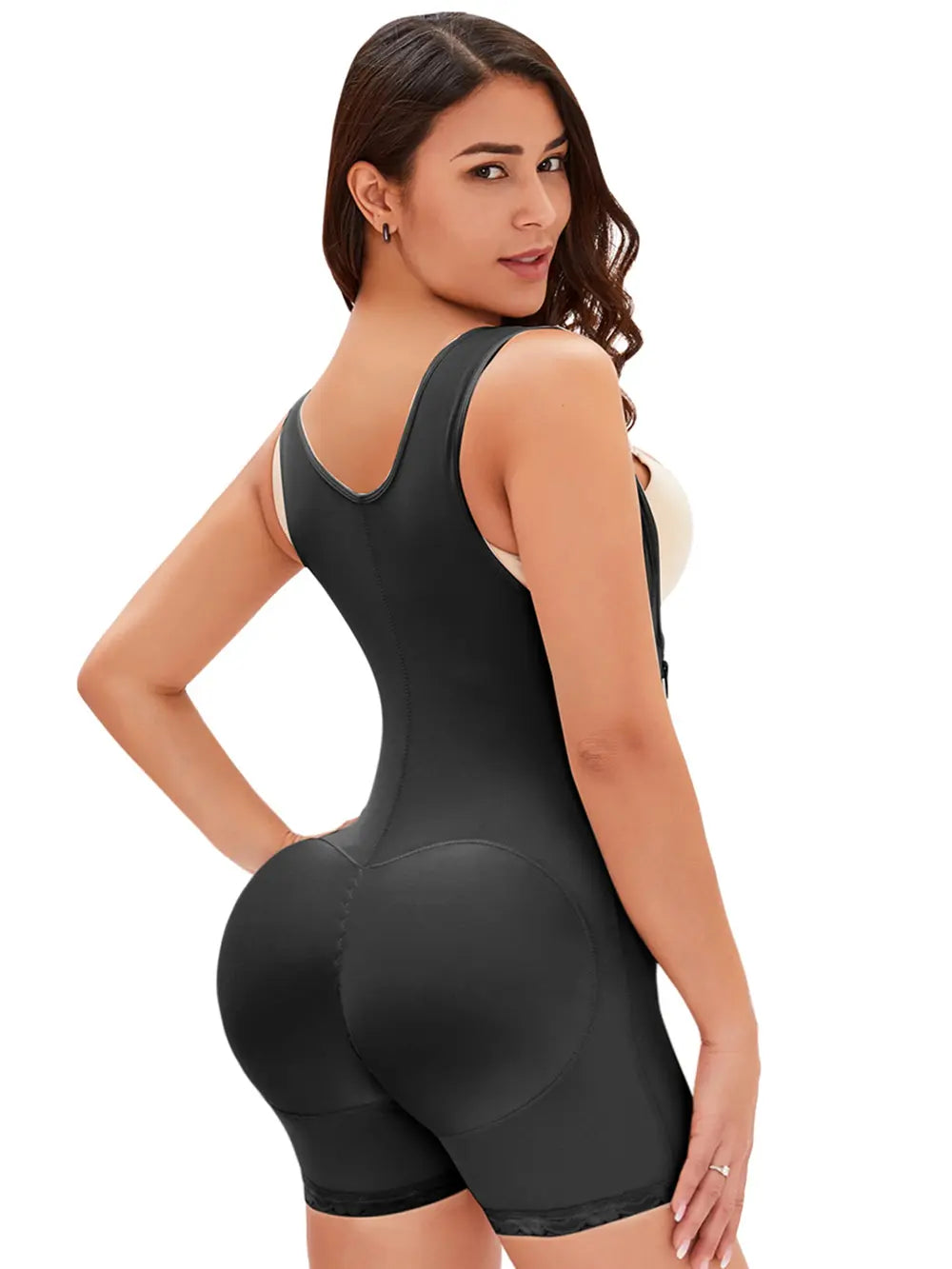 Full Size Side Zip Up Wide Strap Shapewear Fitggins