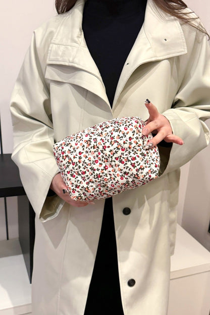 Floral Quilted Clutch with Plaid Lining - Handbag - FITGGINS