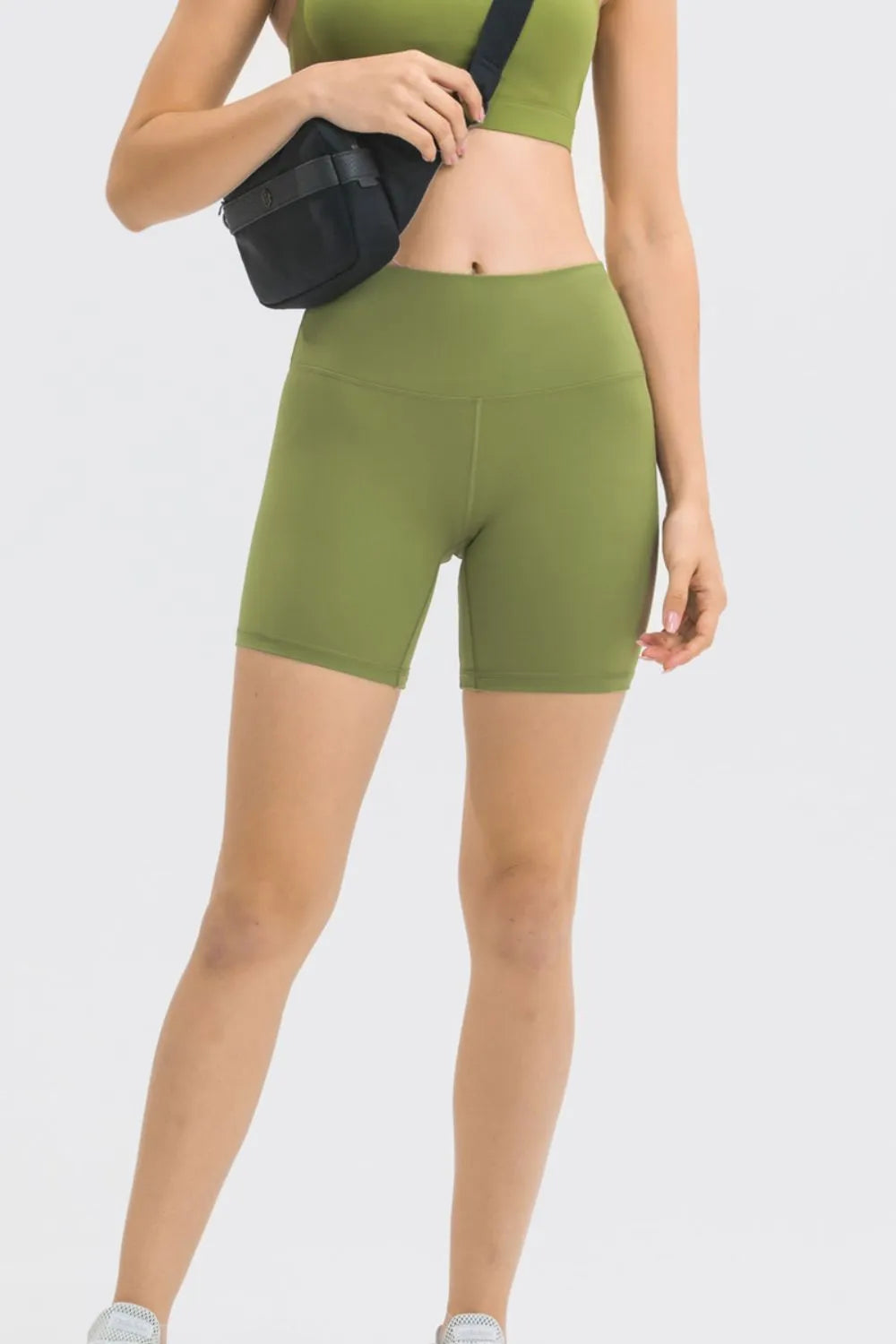 Millennia High Waist Training Shorts Lime Fitggins