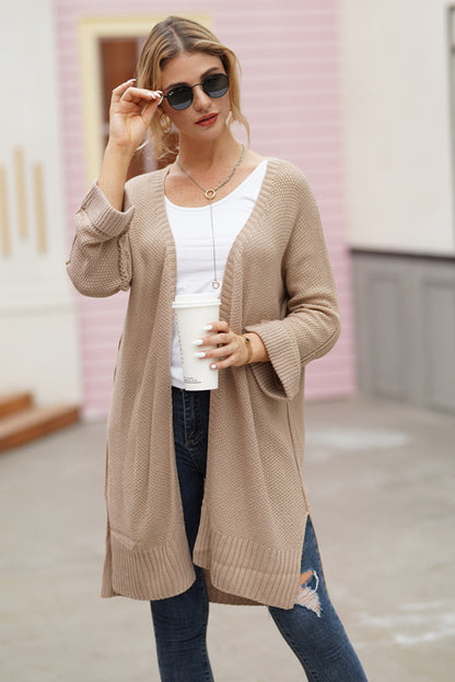 Open Front Long Sleeve Cardigan - Cardigans - FITGGINS