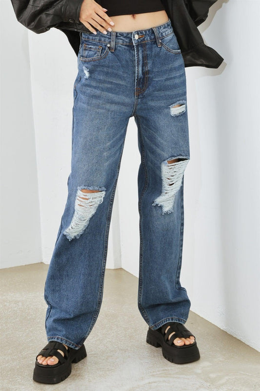 HAMMER COLLECTION Distressed High Waist Jeans - Jeans - FITGGINS