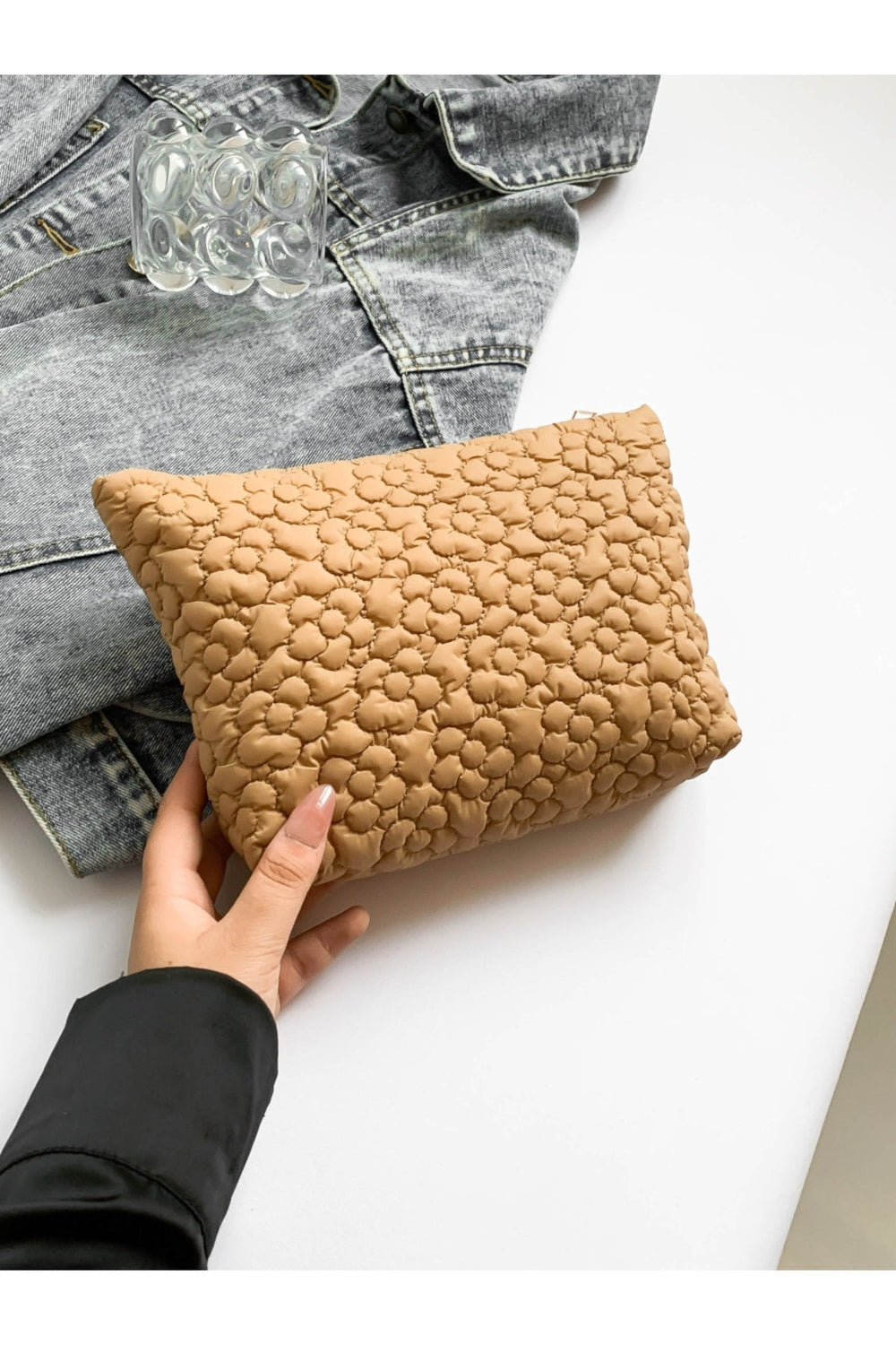 Flower Texture Polyester Clutch - Handbag - FITGGINS