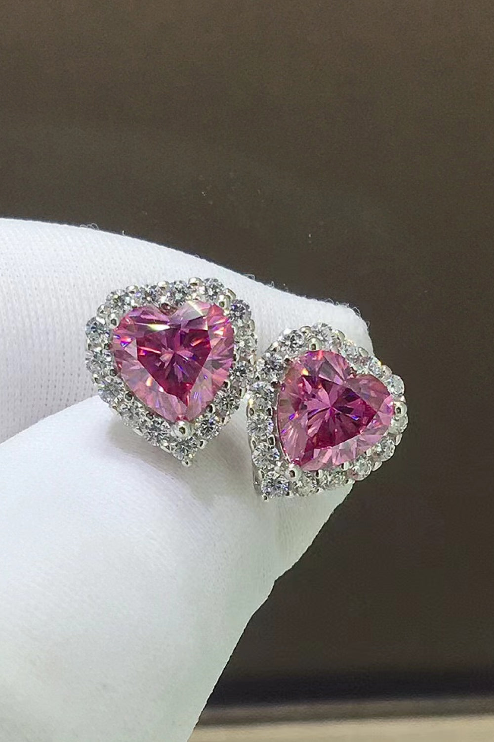 2 Carat Moissanite Heart-Shaped Earrings - Earrings - FITGGINS