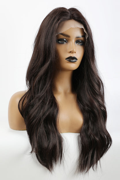 13*2" Lace Front Wigs Synthetic Long Wave 26" Heat Safe 150% Density in Brown - Hair - FITGGINS