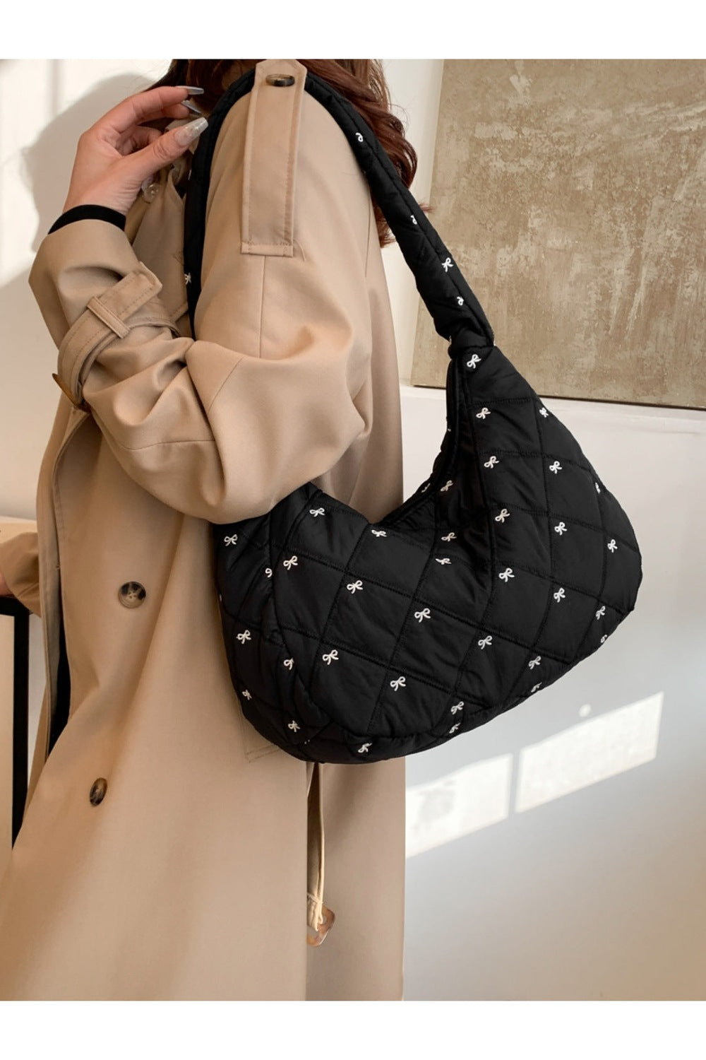 Bow Polyester Shoulder Bag - Handbag - FITGGINS