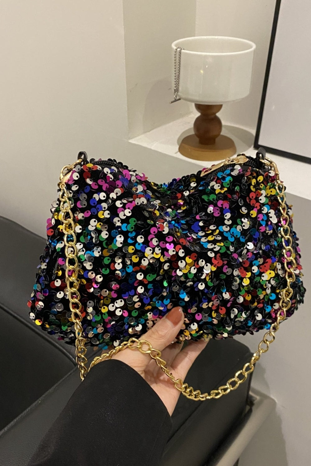 Sequin Removable Strap Shoulder Bag - Handbag - FITGGINS