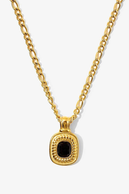 18K Gold Plated Inlaid Rhinestone Pendant Necklace - Necklaces - FITGGINS