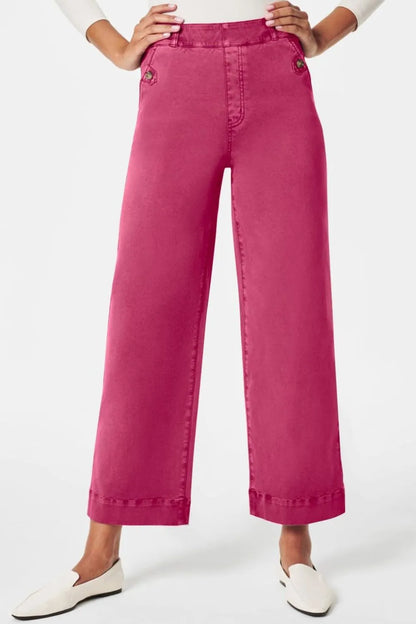 High Waist Jeans with Pockets Fuchsia Pink Fitggins