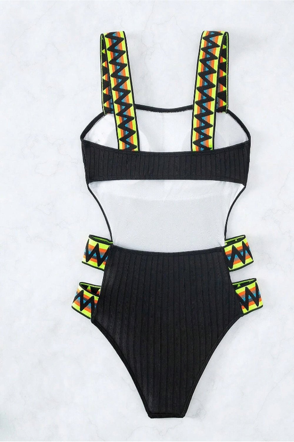 Cutout Wide Strap One-Piece Swimwear - Swimwear One-Pieces - FITGGINS