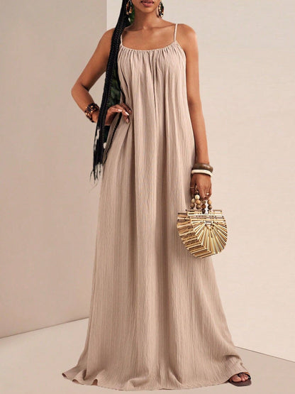 Spaghetti Strap Flowy Maxi Dress Fitggins