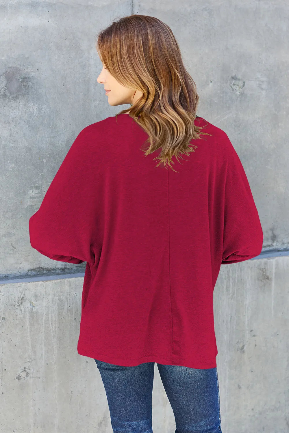 Double Take Full Size Round Neck Long Sleeve T-Shirt Fitggins
