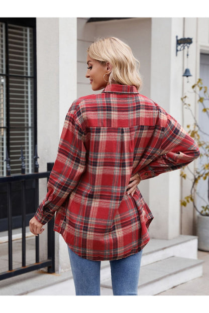 Mandy Plaid Button Up Long Sleeve Shirt Fitggins