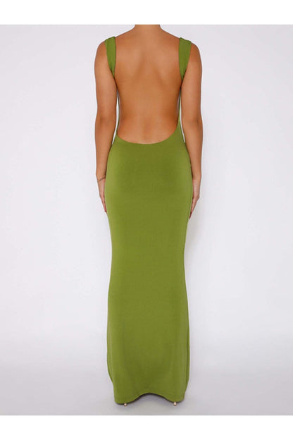 Backless Wide Strap Maxi Dress - Casual & Maxi Dresses - FITGGINS