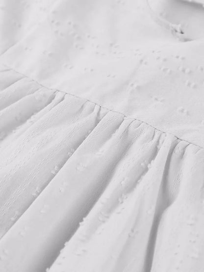 Full Size Tied Three-Quarter Sleeve Mini Dress Fitggins