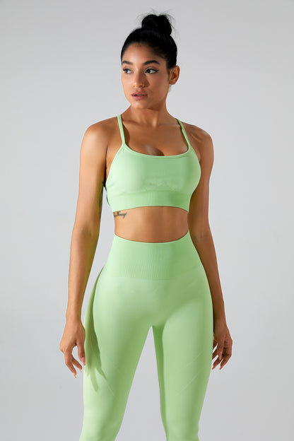 Crisscross Scoop Neck Top and High Waist Pants Active Set - Active Set - FITGGINS