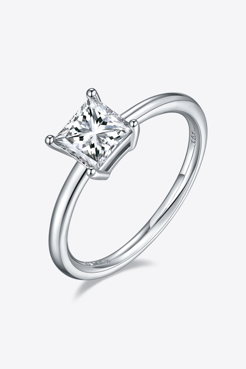 1 Carat Moissanite 925 Sterling Silver Solitaire Ring - Rings - FITGGINS