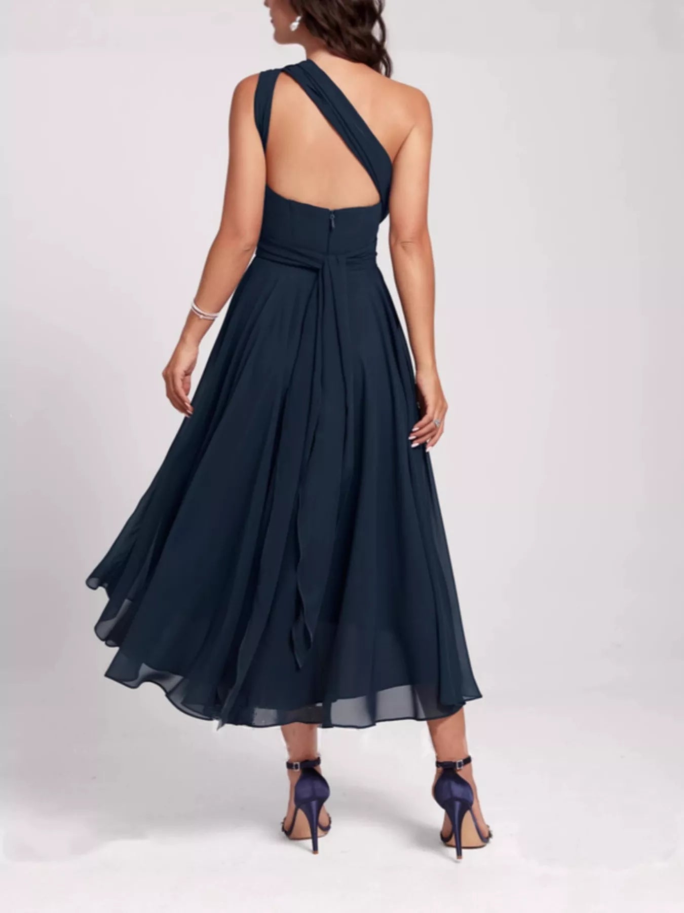 Ruched A-Line Midi Dress Fitggins