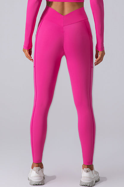 High Waist Active Leggings with Pockets - Leggings - FITGGINS