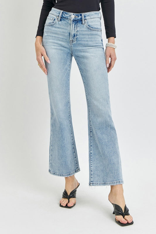 RISEN Full Size High Rise Ankle Flare Jeans - Jeans - FITGGINS