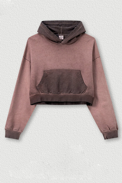 Basic Bae Kangaroo Pocket Long Sleeve Cropped Hoodie - Sweatshirts & Hoodies - FITGGINS